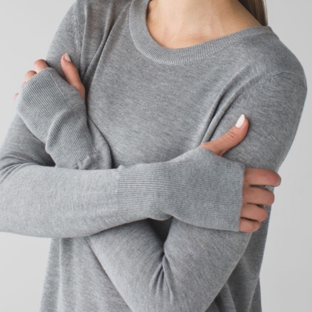 Lululemon Bring It Backbend Sweater Heathered Medium Grey Size - Picture 2 of 9
